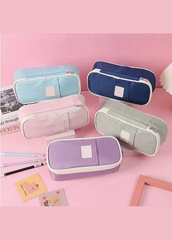 Підлітковий шкільний пенал, 21,5*7*9 см, блакитний No Brand (349766846)