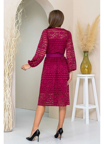 Красное коктейльное платье ажурный гипюр 21124 марсала Tanita-Romario