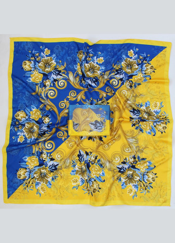 Подарочный набор платок патриотический "Украина превыше всего" 95х95 и желто-голубая коробочка 218077 Husta (323223091)