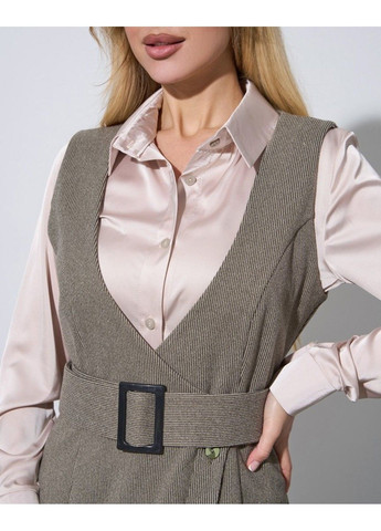 Оливковое (хаки) деловое платья 14975 хаки ISSA PLUS