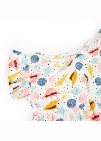 Комбинированное платье для девочки dexter`s на лето с ярким принтом shell разноцветный dexter's (333984633)