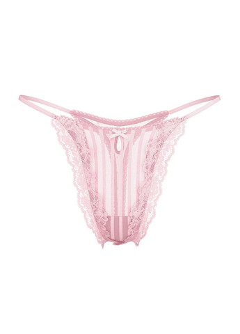Трусики-стринги жіночі мереживні Lacie Sheer Heritage String Thong Panty пудрові Victoria's Secret (362556082)