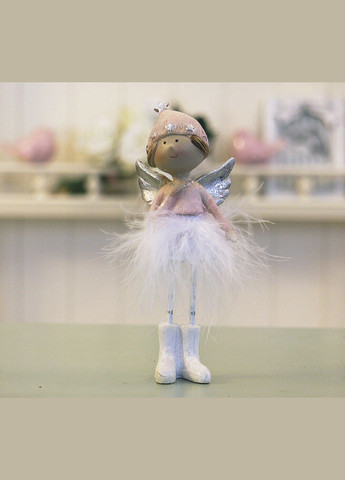 Декоративная статуэтка новогодняя игрушка Ангел h14см (10165702 сердечный) Гранд Презент (283039061)