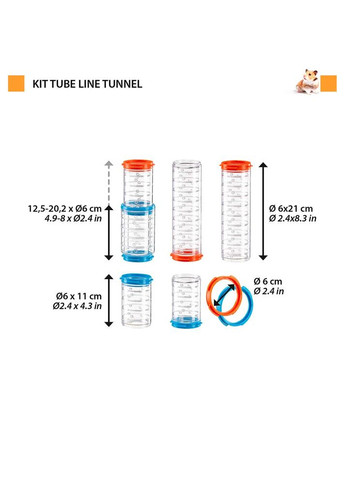 Набір тунелів для клітин хом'яків Tube Tunnel (Ферпласт Тюб Тунель) Ferplast (317564152)
