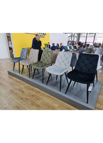 Стілець кухонний RALPH VELVET чорний каркас/сірий BL.14 RALPHVCSZ Signal (372178009)