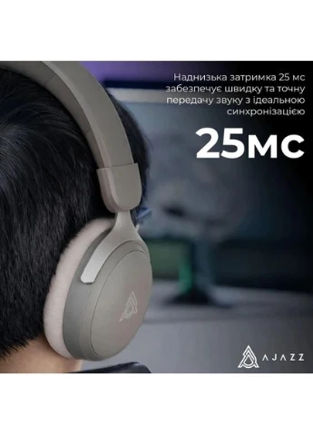 Игровые наушники AHM08 MAX Gray White (AHM08-MAX-GW) (000002528) Ajazz (394368631)