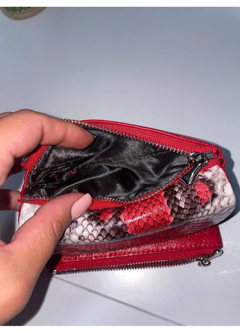 Кожаный классический кошелек с принтом змеи небольшой No Brand (370381532)