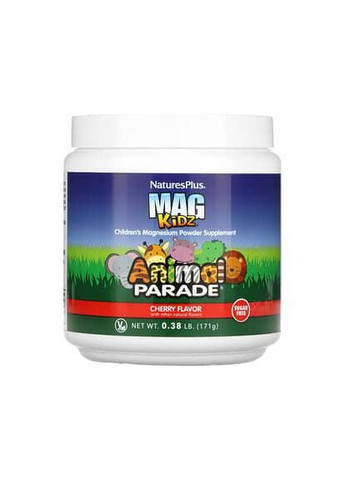 Магний для детей, порошок, вкус вишни, Animal Parade, MagKidz 171 г Nature's Plus (323220475)