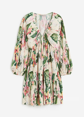 Комбінована кежуал сукня міді в квітковий принт H&M однотонна