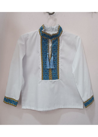 Белая вышиванка для мальчиков узор орнамент (373313417)