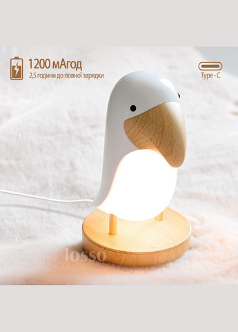 Нічник настільний з колонкою "Тукан" LJC-162, білий Losso (327041742)