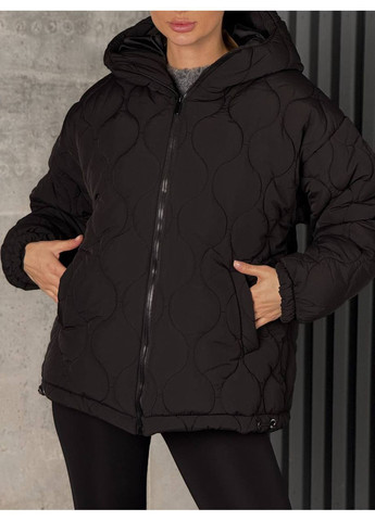 Черная зимняя женская зимняя стеганная крутка Avanti