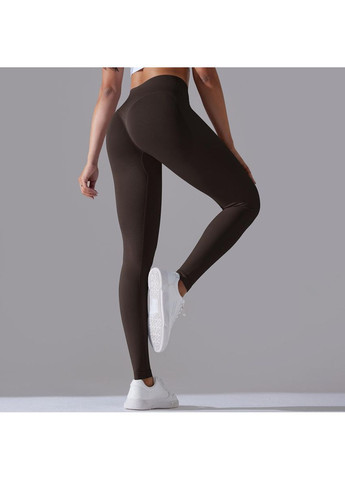 Лосины женские фитнес с эффектом push-up с V-образным поясом No Brand (353302960)