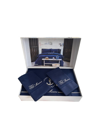Комплект постельного белья Anchora Lacivert сатин люкс 220-200 см синий Tivolyo Home (321999775)