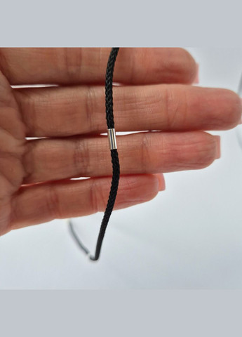 Ювелирный шелковый черный шнурок 2 мм со вставками см серебро 925 пробы арт.660 2.56г No Brand (340108440)