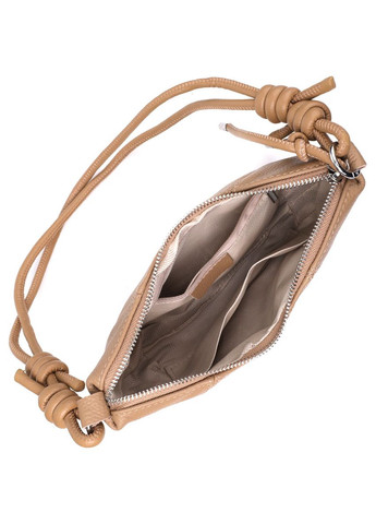 Стильна жіноча напівкругла сумка з натуральної шкіри 22933 Бежевий Vintage (349442758)