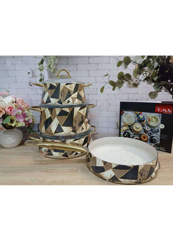 Набір посуду 3053-brown 7 предметів коричневий OMS (349222504)