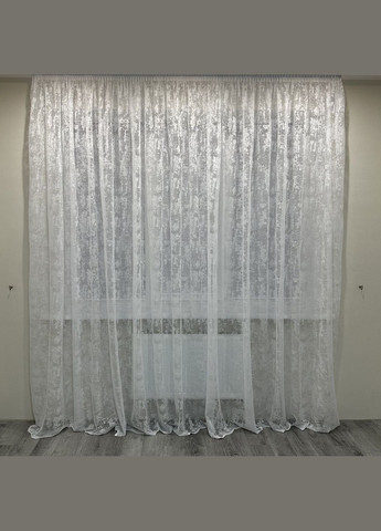 Тюль готовий пошитий на тісьму білого кольору з мармуровим дизайном розмір 500х270 см No Brand (299712227)