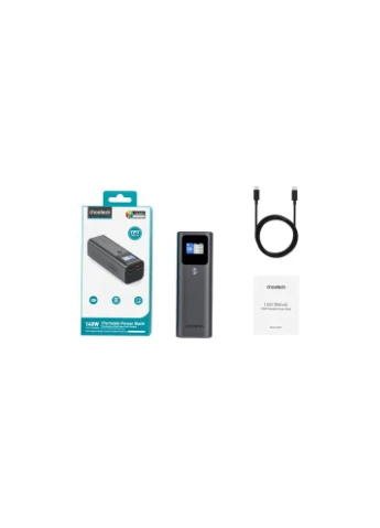 Батарея универсальная 27000mAh, PD/140W in/out, 2*USB-C/PD5.0, QC3.0/22W, TFT Display (B670-CCGY) CHOETECH (390940944)