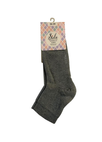 Темно-сірі набір (3 шт) жіночих махрових шкарпеток Siela (303731638)
