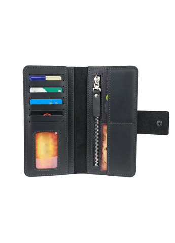 Шкіряний портмоне Working ручної роботи натуральна шкіра на кнопках магнітах клатч гаманець, чорний, 18*11 см No Brand (329746569)