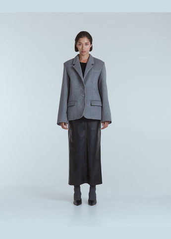 Сіре демісезонне Пальто укорочене KNITLAB