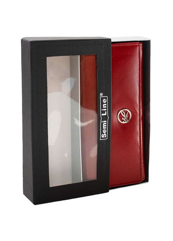 Кошелек женский кожаный RFID Red (DAS303164) Semi Line (344469213)
