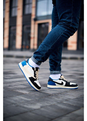 КРОССОВКИ ЖЕНСКИЕ NIKE AIR JORDAN 1 LOW TRAVIS SCOTT X FRAGMENT НАЙК АИР ДЖОРДАН No Brand белые демисезоны (369387843)