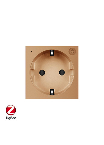 Умный механизм розетка ZigBee с заземлением золото (VL-FCTC16AZ-2AP) Livolo (370970084)