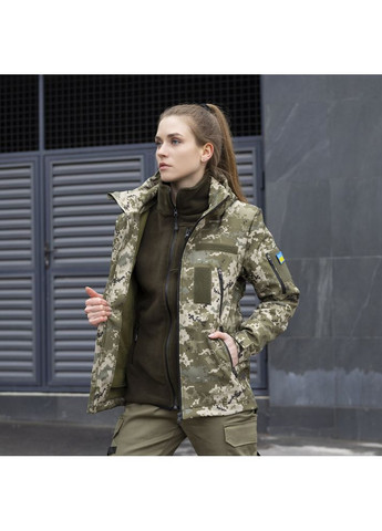 Оливкова (хакі) демісезонна куртка motive військова жіноча піксель Pobedov