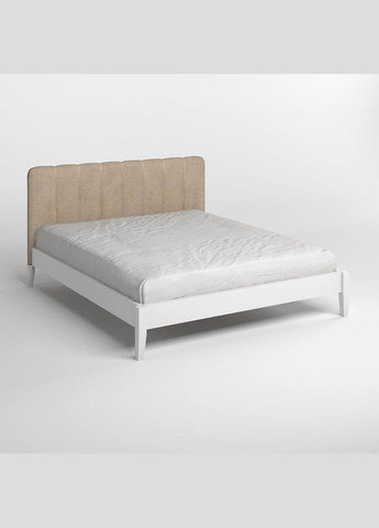 Двоспальне дерев'яне ліжко Лондон ДК (RAL9003)/Аляска 23 (Бежевий) Б1 140х200 см (MBG-6860) Mebigrand (368281119)