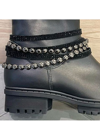 Зимние ботинки женские зимние из натуральной кожи. Foletti со стразами, с аппликацией