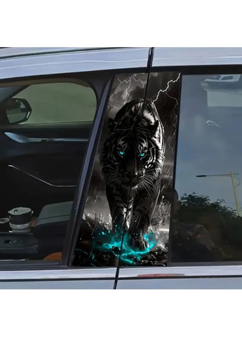 Накладки наклейки на стійки дверей авто 3D TUNING STUDIO Тигр ніч 500х220х0.15мм=2штуки No Brand (362497890)