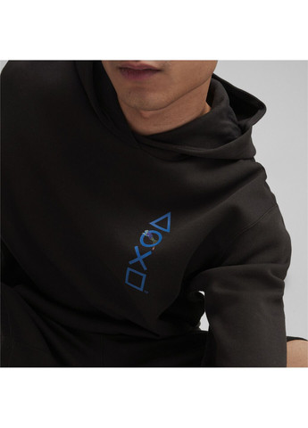 Худі x PLAYSTATION Hoodie Puma - крій однотонний чорний спортивний бавовна, поліестер, еластан - (299307439)