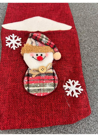 Мішок новорічний "Сніжинка" для пляшки чи подарунка 30*13,5см No Brand (371387609)