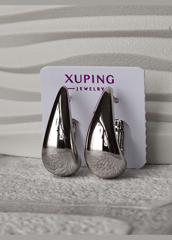 Трендові сережки сріблясті ксюпінг xuping родій медичний сплав Xuping Jewelry (337503323)