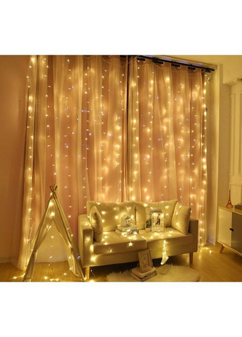 Гірлянда штора Водоспад 3х2 м 400 LED Золотистий (1312887855) FMA (368754317)