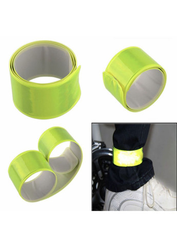 Светоотражающий слэп-браслет на руку, ногу, экипировку, для велосипедистов, пешеходов (зеленый) China (366890764)