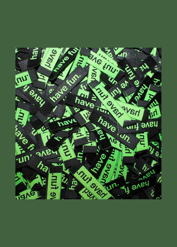 Бирка жаккардовая "Have fun" черного цвета с зеленым лого (4755) No Brand (335811203)
