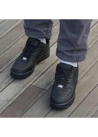 Чорні Осінні кросівки чоловічі Nike Air Force 1 Low 07 Premium Black CW2288 Найк Аир Форс 1