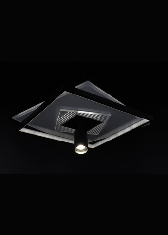 Люстра светодиодная потолочная LED светильник для квартиры на потолок лэд с пультом 26565 Черный 10х46х46 см. Sunnysky (364495388)