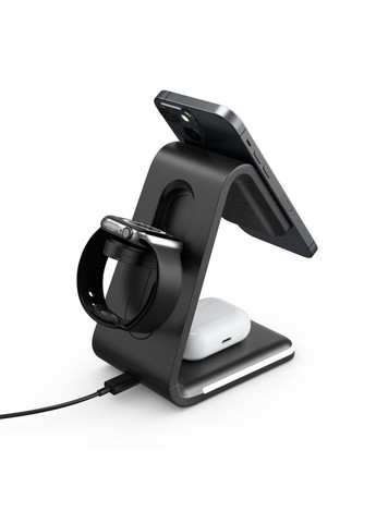 Магнітна бездротова зарядка 3 в 1 QC 3.0 15 Вт підходить для телефону, iWatch, AirPods ( код: WCS3B ) Power (325449358)