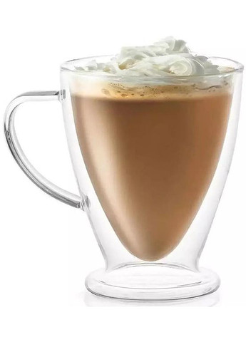 Набір 2 скляні чашки "Конус" 300мл, термочашки з подвійними стінками Kamille (372294584)