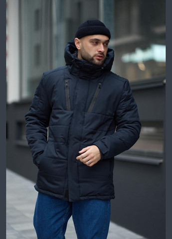 Темно-синя зимня куртка зимова плащівка з водовідштовхувальним просоченням No Brand