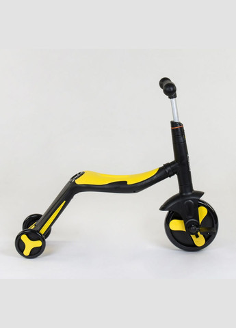 Детский самокат 3в1 JT 10993. Самокат-беговел, свет, 8 мелодий, колеса PU. Желтый Best Scooter (292865662)