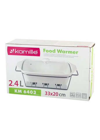 Марміт керамічний 2.4 л зі скляною кришкою та металевою підставкою KM-6403 Kamille (371898448)