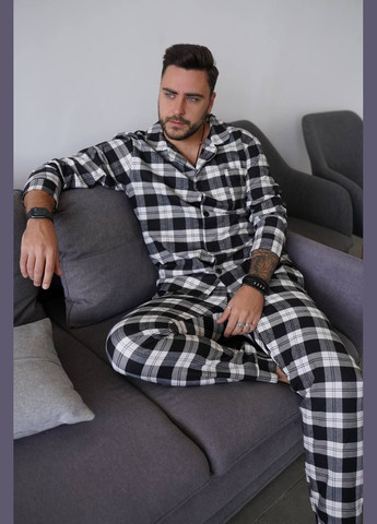 Фланелева піжама в клітинку No Brand (314464532)