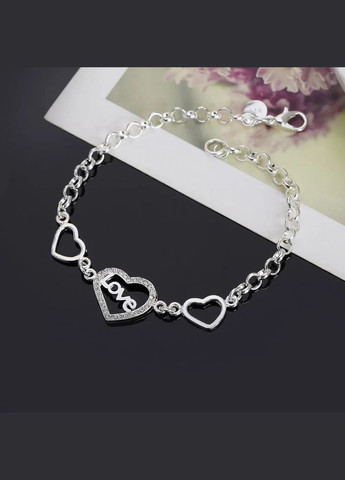 Женский браслет LOVE сердце с сердечками стерл. ср. тиффани tiffany No Brand (338436308)