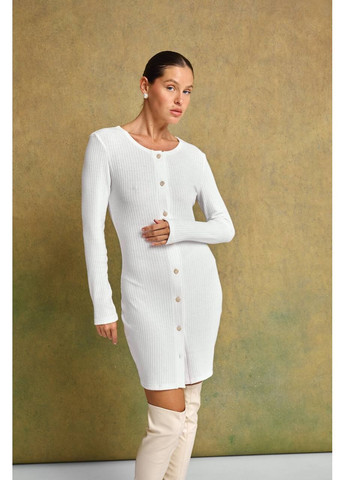 Молочна святковий, коктейльна, ділова, повсякденний, кежуал сукня з акцентами ґудзиками з трикотажу 💫💫💫 силуетна Україна однотонна