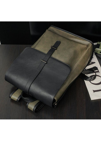 Великий чоловічий рюкзак хакі екошкіри для повсякденного використанняний міський рюкзак ProDobro (363136505)